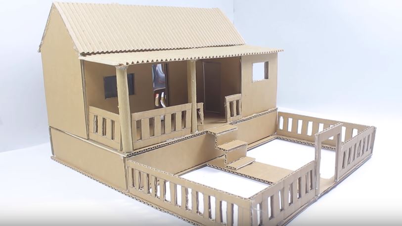 Cách làm ngôi nhà bằng bìa cát tông đẹp nhất 2023  Dạy Cắt May